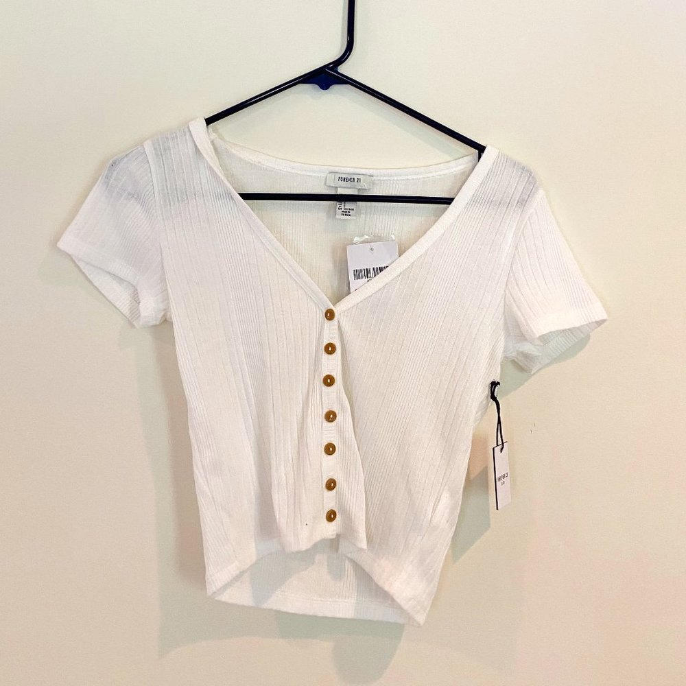 Forever 21 Button Crop Top